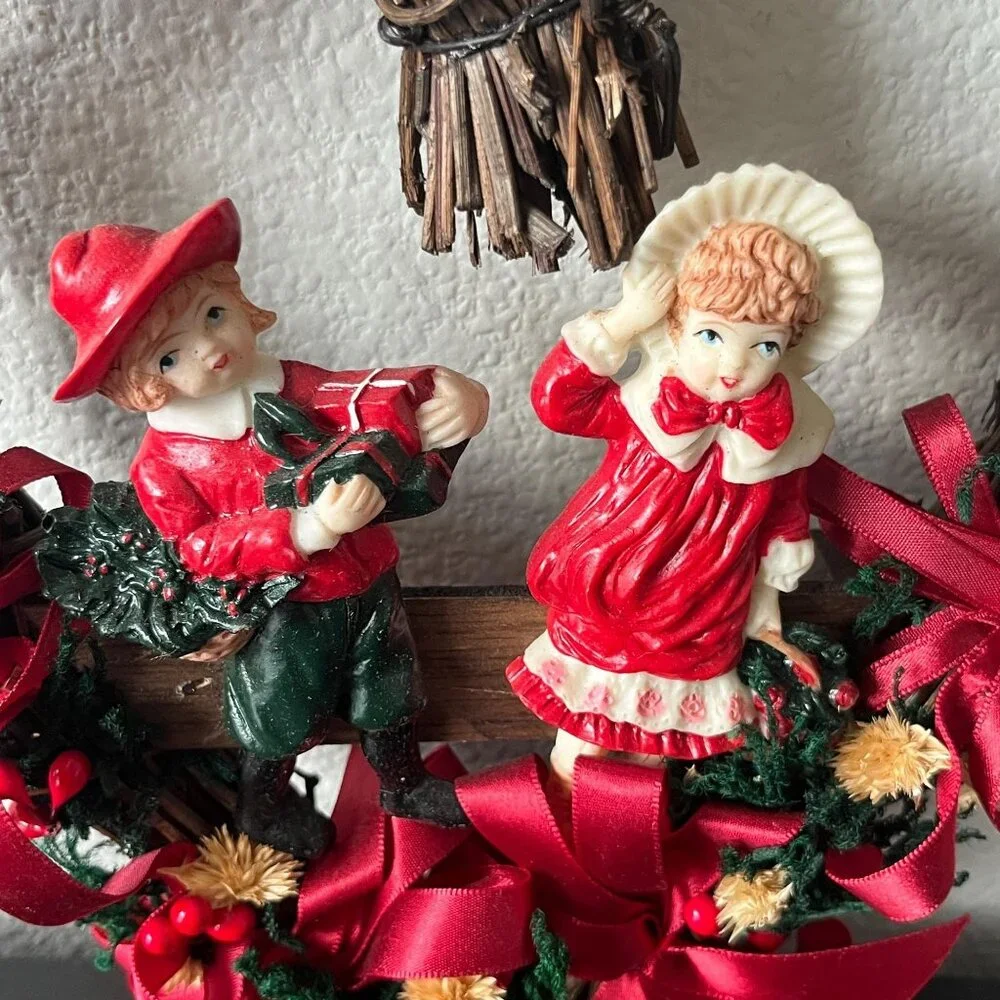 Vintage Children's Heart Wreath // House of Lloyd // Heart-Shaped Twig Christma